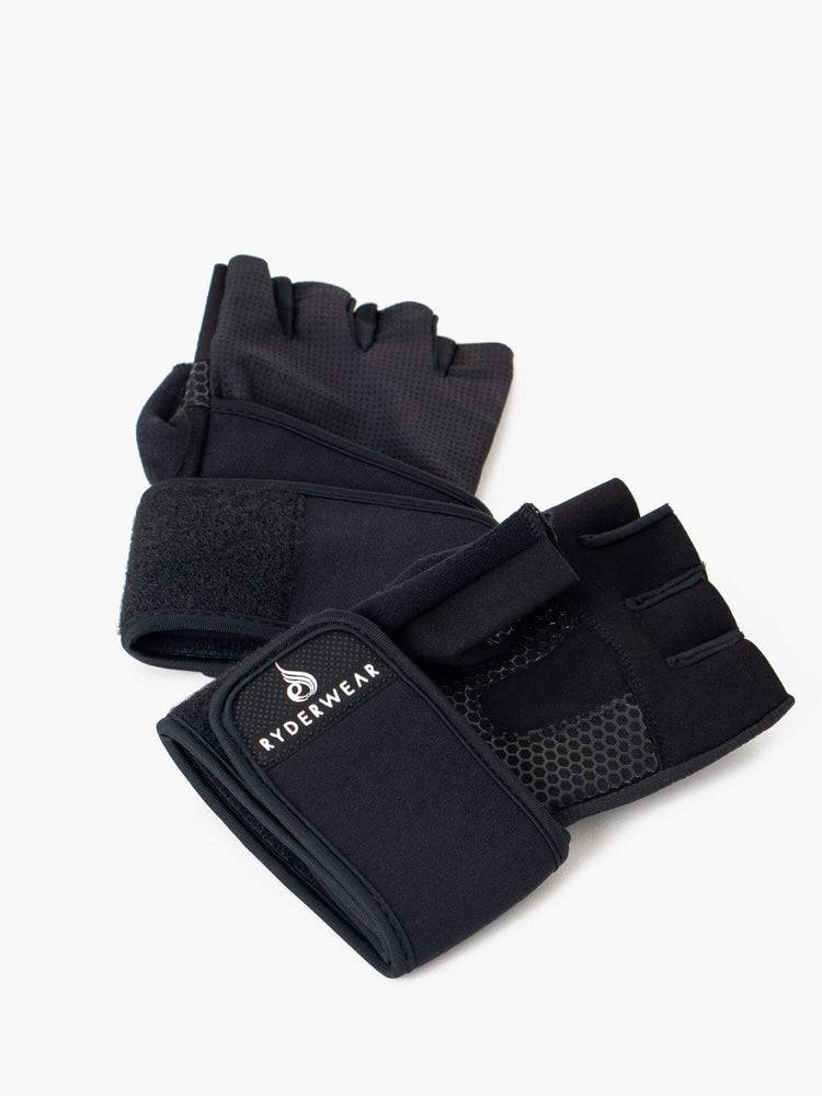 Ryderwear Men Gloves Wrap Lifting Men's Gloves Black | CA2543JJ