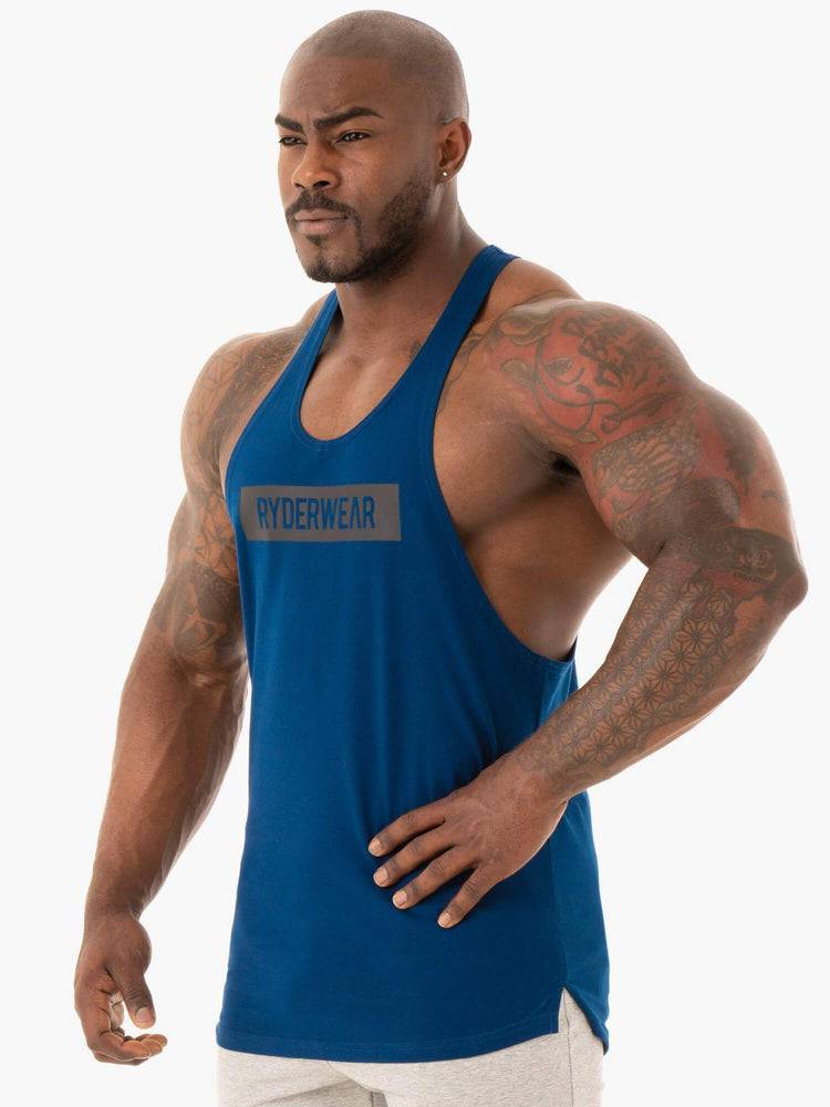 Ryderwear Men Gym Stringers Base Stringer T-Back Men's Gym Stringers Navy | CA2648OR