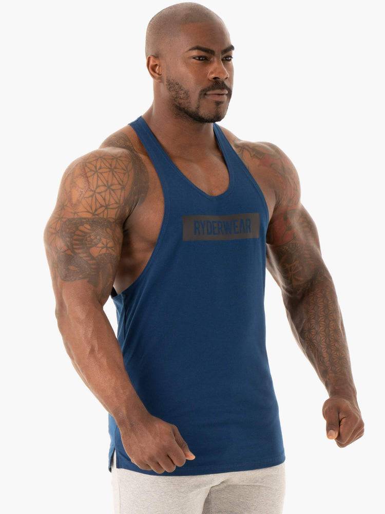 Ryderwear Men Gym Stringers Base Stringer T-Back Men's Gym Stringers Navy | CA2648OR