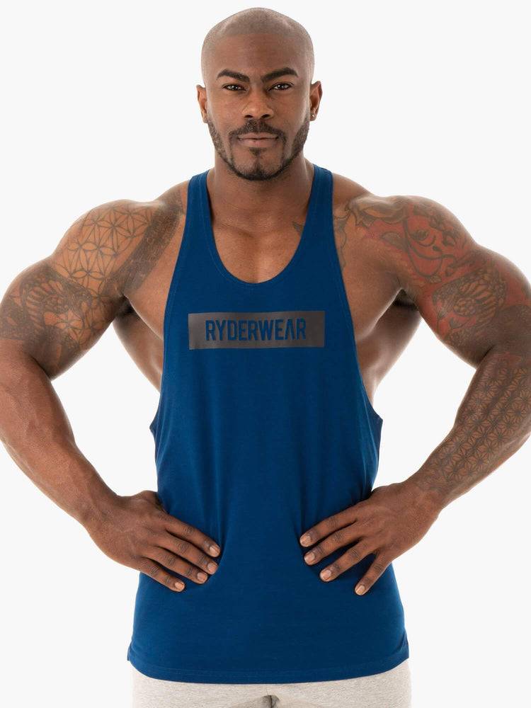 Ryderwear Men Gym Stringers Base Stringer T-Back Men\'s Gym Stringers Navy | CA2648OR