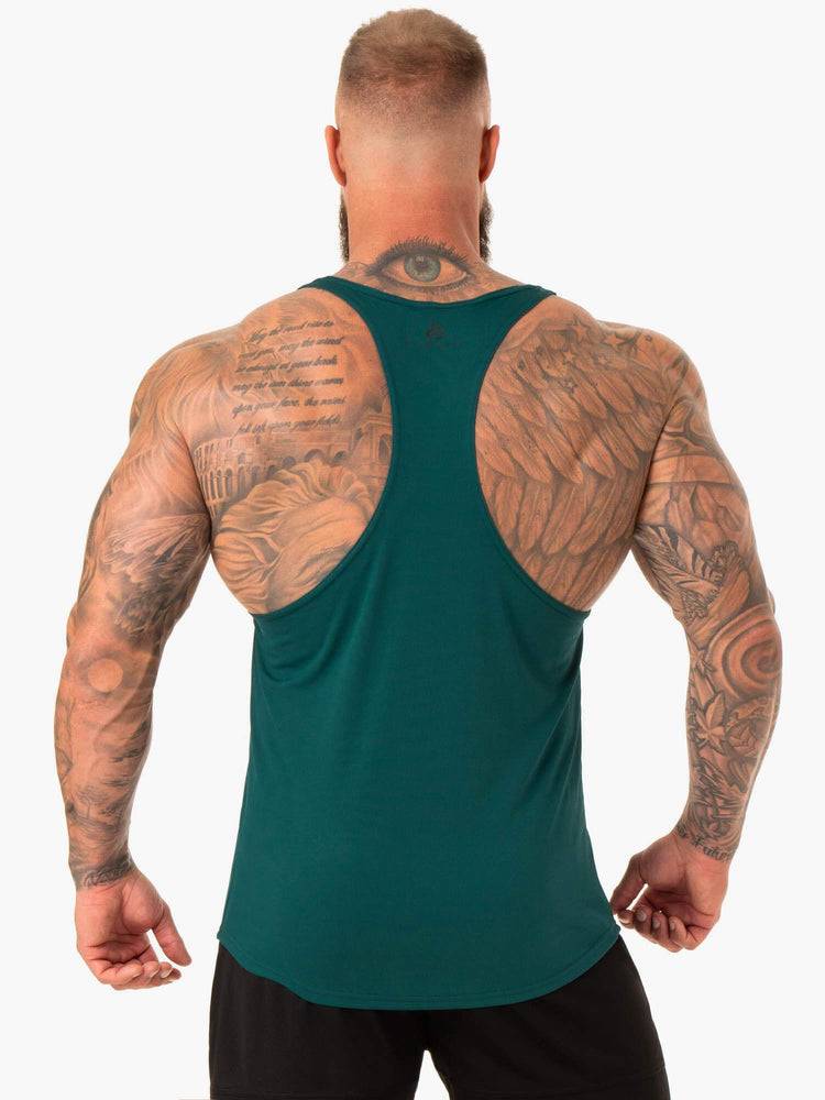 Ryderwear Men Gym Stringers Define Mesh T-Back Men's Gym Stringers Emerald | CA2639MA