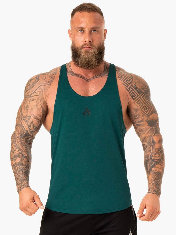 Ryderwear Men Gym Stringers Define Mesh T-Back Men\'s Gym Stringers Emerald | CA2639MA