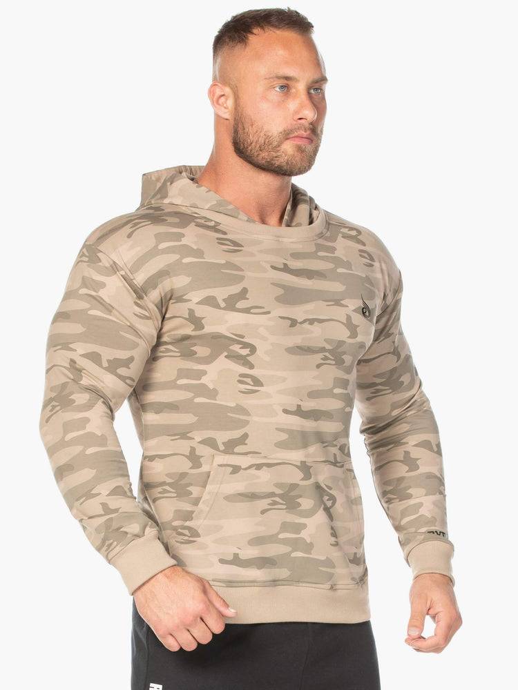 Ryderwear Men Hoodie Camo Pullover Men's Hoodie Tan Camo | CA2699AP