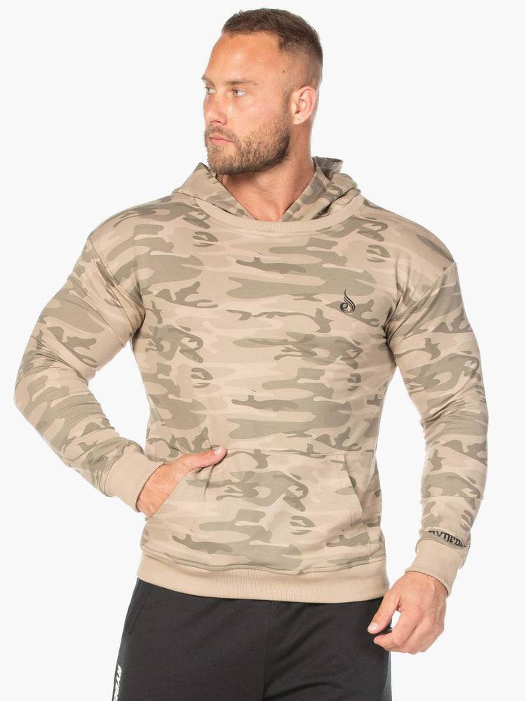 Ryderwear Men Hoodie Camo Pullover Men\'s Hoodie Tan Camo | CA2699AP