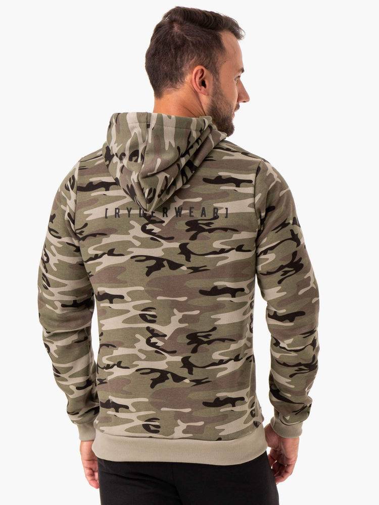 Ryderwear Men Hoodie Camo Tech Pullover Men's Hoodie Khaki Camo | CA2696FM