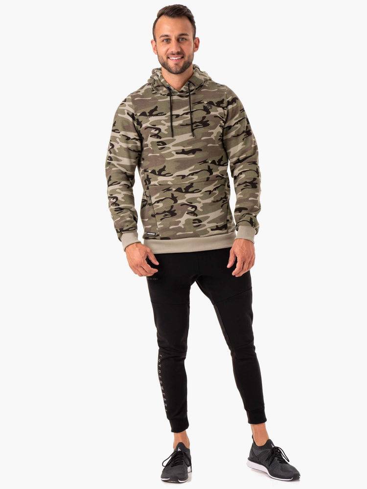 Ryderwear Men Hoodie Camo Tech Pullover Men's Hoodie Khaki Camo | CA2696FM