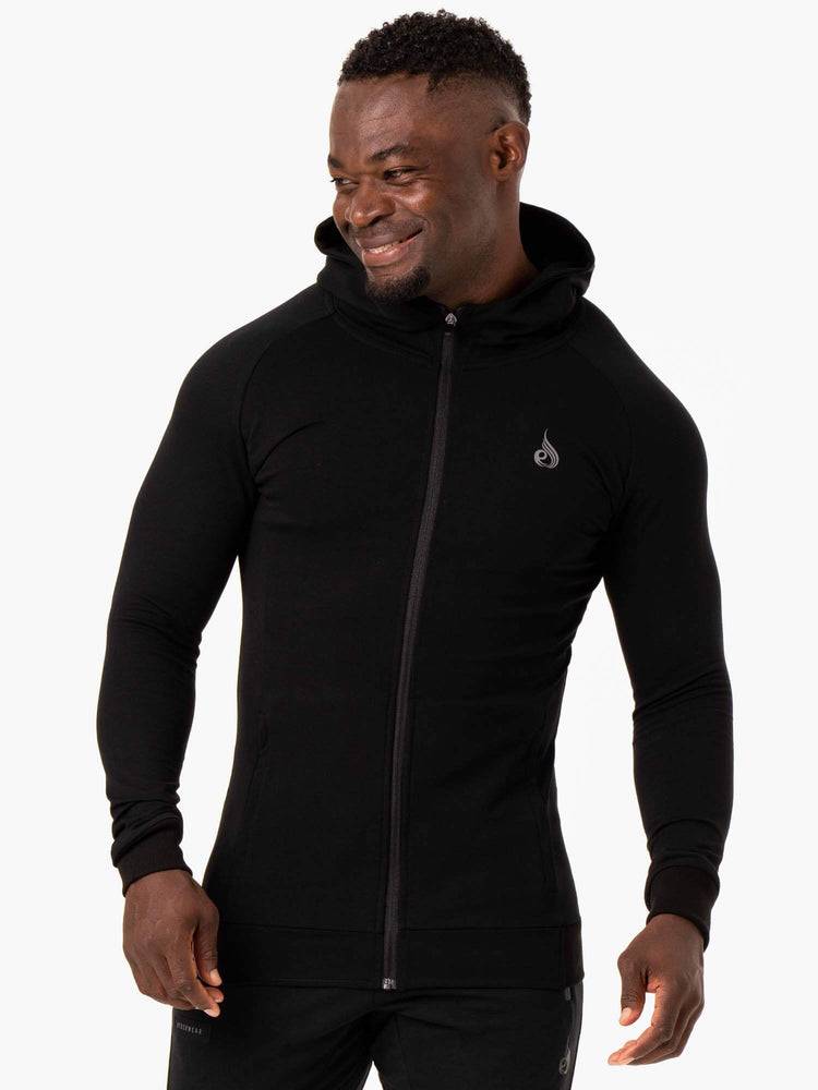 Ryderwear Men Hoodie Critical Zip Up Men\'s Hoodie Black | CA2694HK