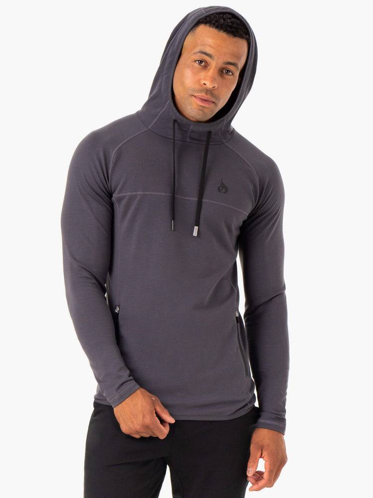 Ryderwear Men Hoodie Optimal Pullover Men's Hoodie Charcoal | CA2685BC