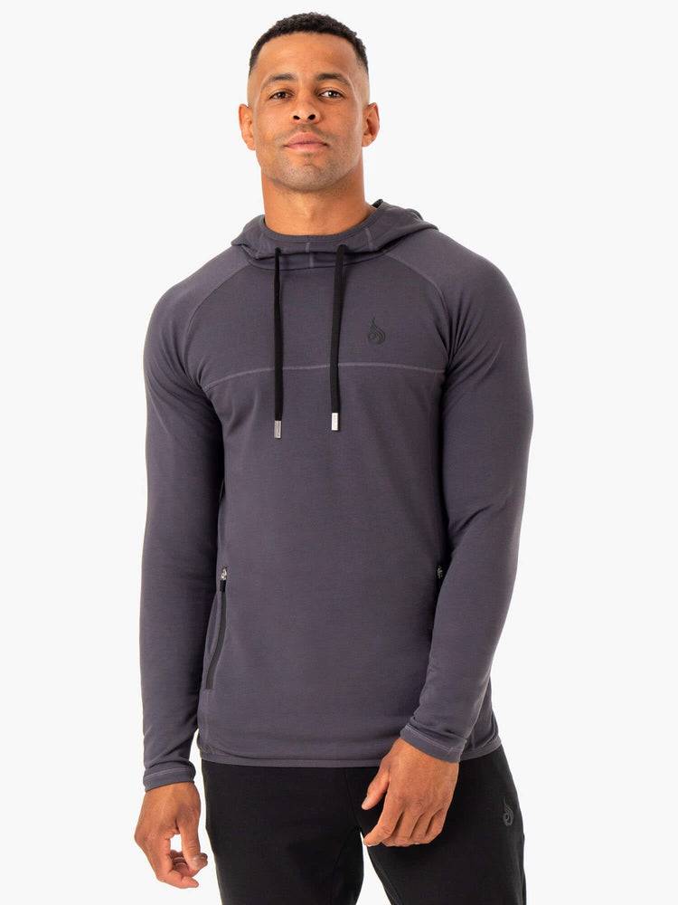 Ryderwear Men Hoodie Optimal Pullover Men's Hoodie Charcoal | CA2685BC