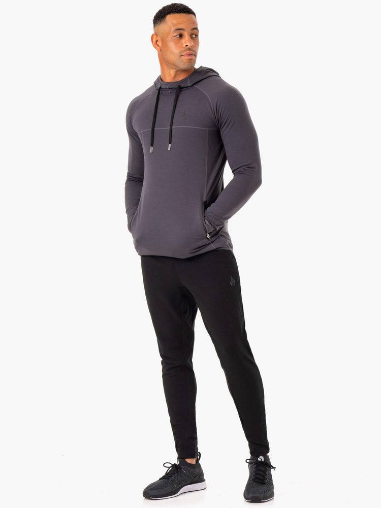 Ryderwear Men Hoodie Optimal Pullover Men's Hoodie Charcoal | CA2685BC