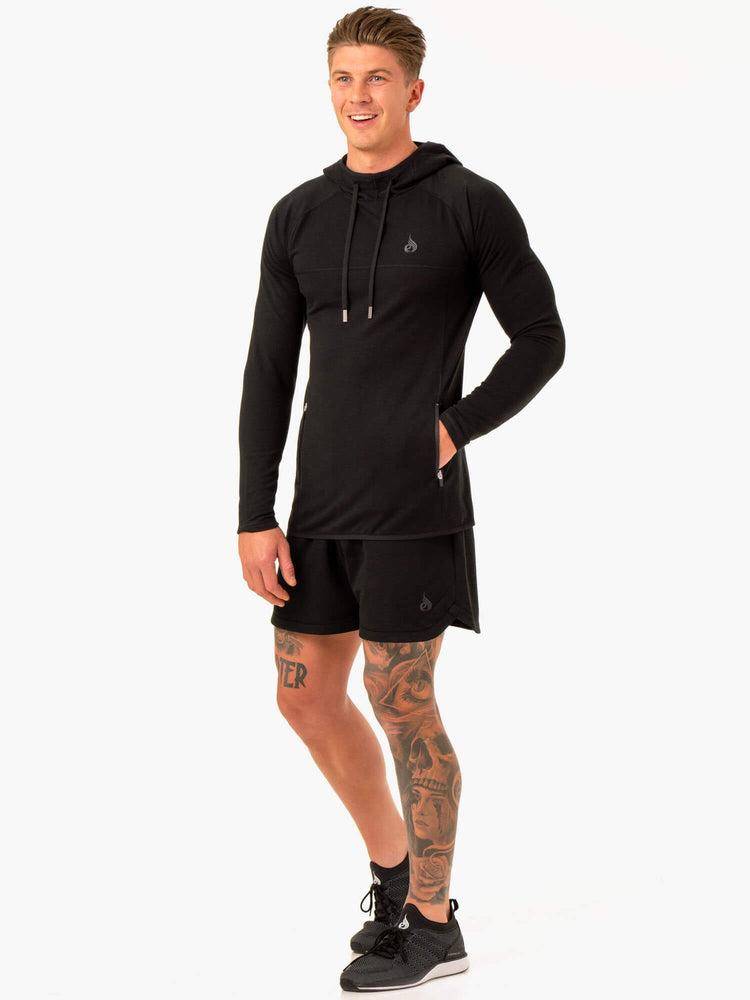 Ryderwear Men Hoodie Optimal Pullover Men's Hoodie Black | CA2686VD