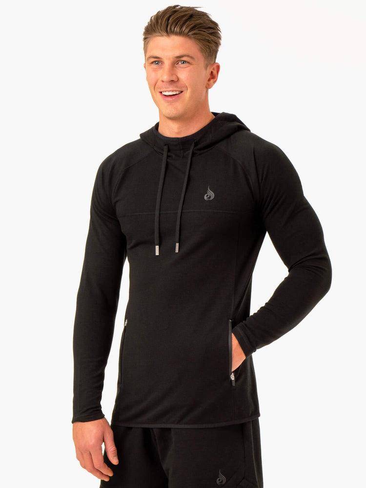 Ryderwear Men Hoodie Optimal Pullover Men\'s Hoodie Black | CA2686VD