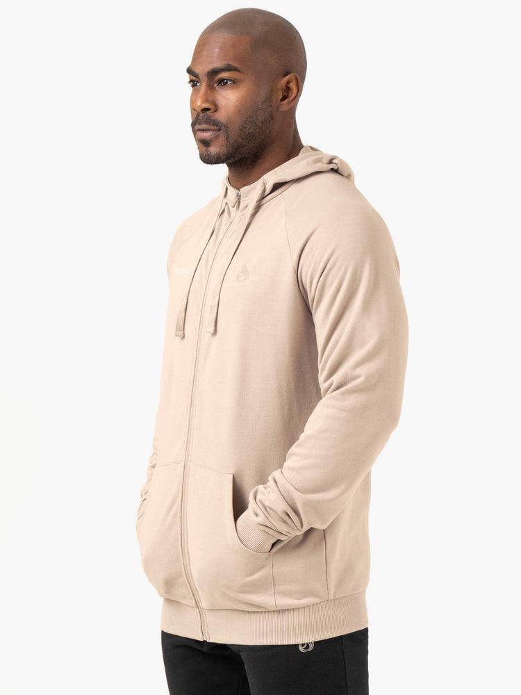 Ryderwear Men Hoodie Pursuit Zip Up Men's Hoodie Sand | CA2681WY