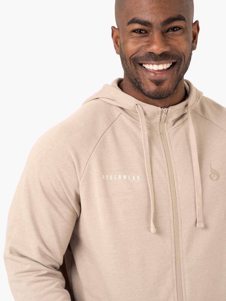 Ryderwear Men Hoodie Pursuit Zip Up Men's Hoodie Sand | CA2681WY