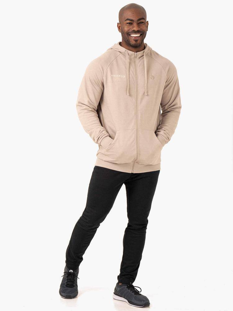 Ryderwear Men Hoodie Pursuit Zip Up Men's Hoodie Sand | CA2681WY