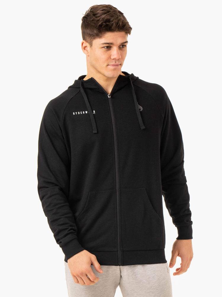 Ryderwear Men Hoodie Pursuit Zip Up Men's Hoodie Black | CA2684NB