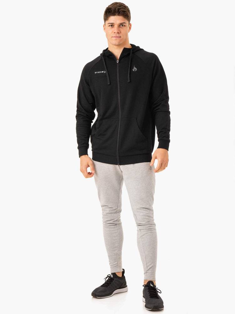 Ryderwear Men Hoodie Pursuit Zip Up Men's Hoodie Black | CA2684NB