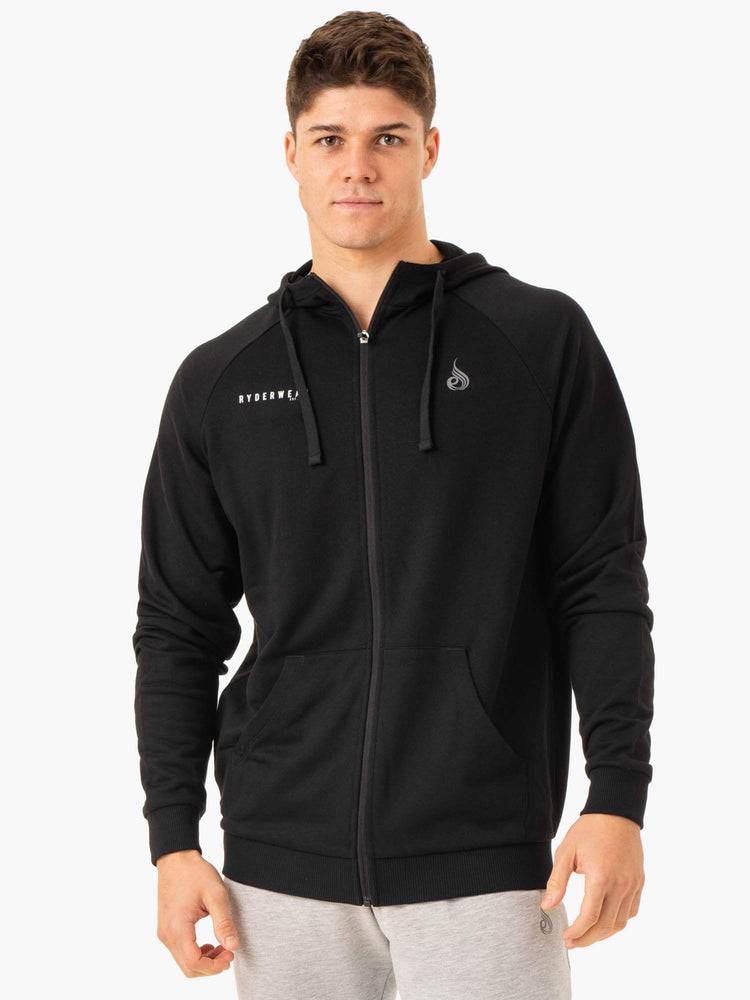 Ryderwear Men Hoodie Pursuit Zip Up Men\'s Hoodie Black | CA2684NB