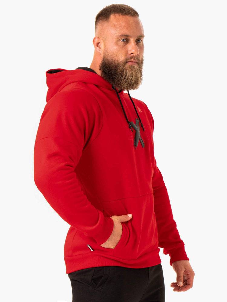 Ryderwear Men Hoodie RWXKG Fleece Men's Hoodie Red | CA2663ZG