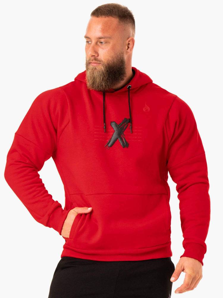 Ryderwear Men Hoodie RWXKG Fleece Men\'s Hoodie Red | CA2663ZG