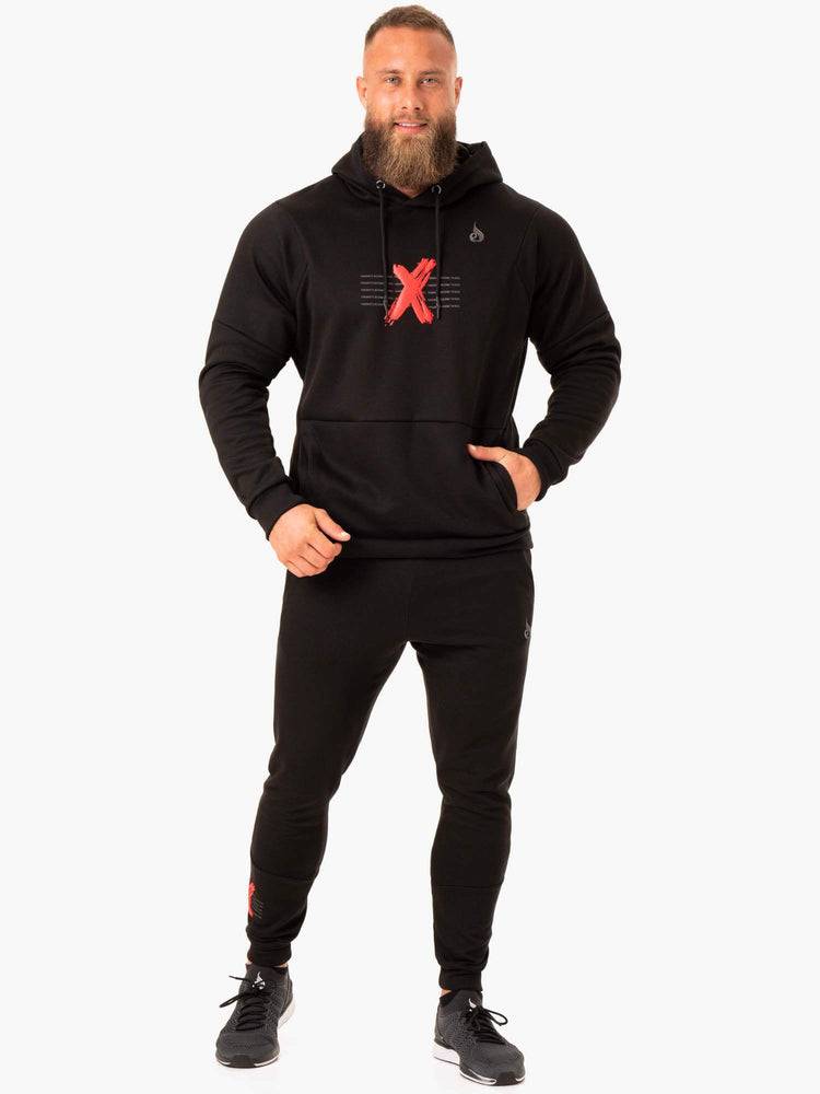 Ryderwear Men Hoodie RWXKG Fleece Men's Hoodie Black | CA2664LH