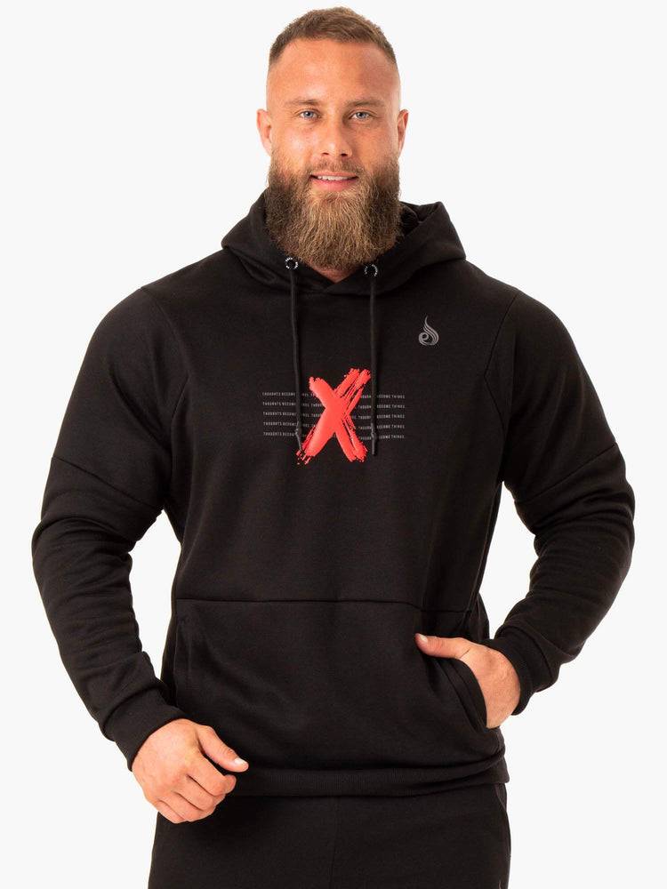 Ryderwear Men Hoodie RWXKG Fleece Men\'s Hoodie Black | CA2664LH