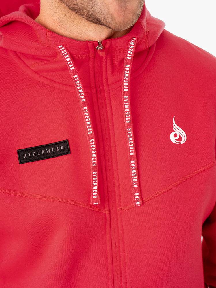 Ryderwear Men Hoodie Recharge Zip Up Men's Hoodie Red | CA2677YU