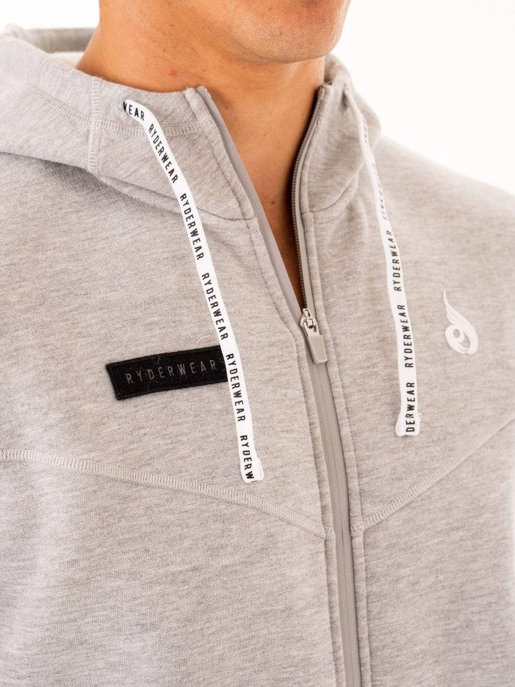 Ryderwear Men Hoodie Recharge Zip Up Men's Hoodie Grey Marl | CA2679RW