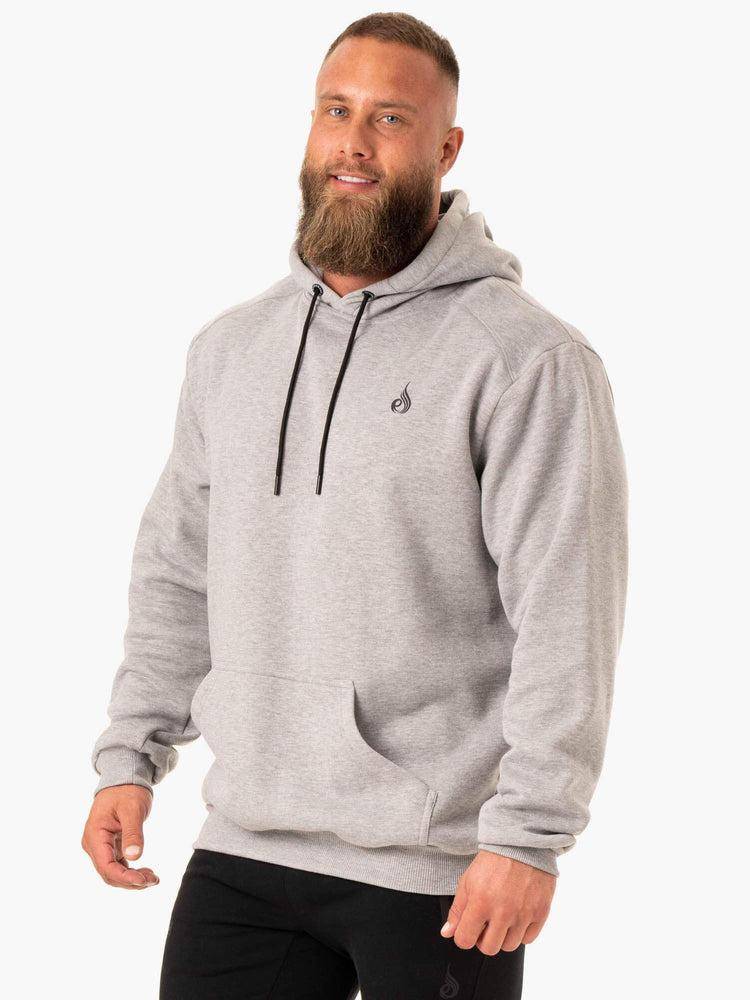 Ryderwear Men Hoodie Reset Pullover Men\'s Hoodie Grey Marl | CA2673PQ