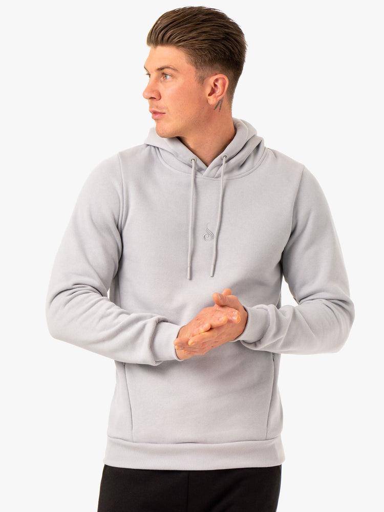 Ryderwear Men Hoodie Restore Pullover Men\'s Hoodie Snow Grey | CA2665KI