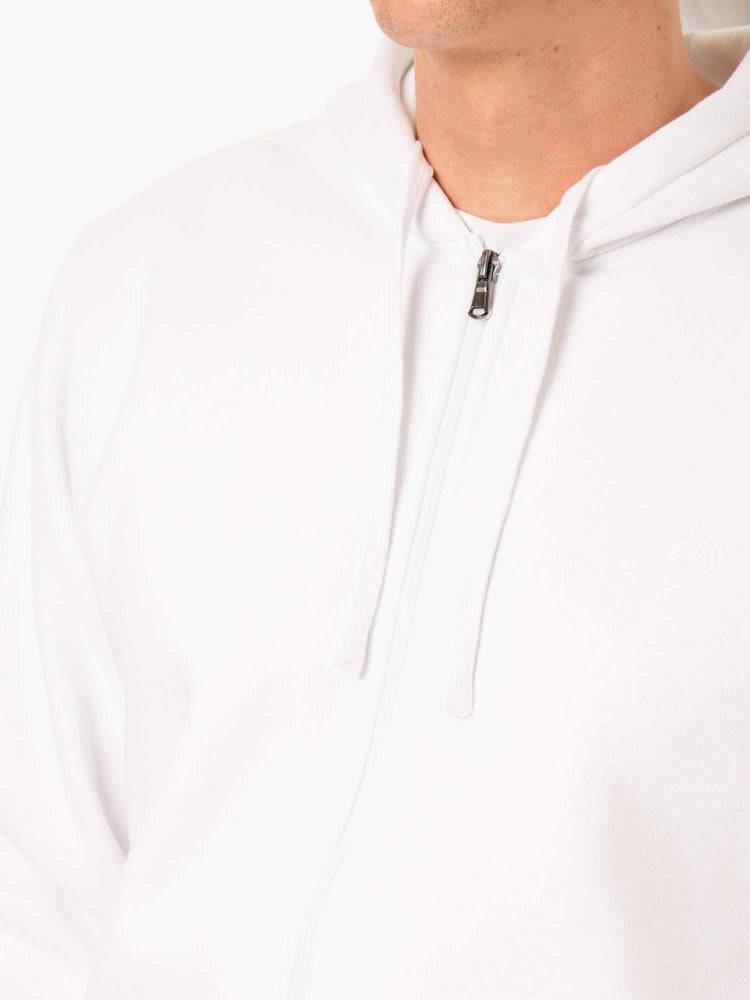 Ryderwear Men Jackets Essential Zip Up Men's Jackets White | CA2721UT