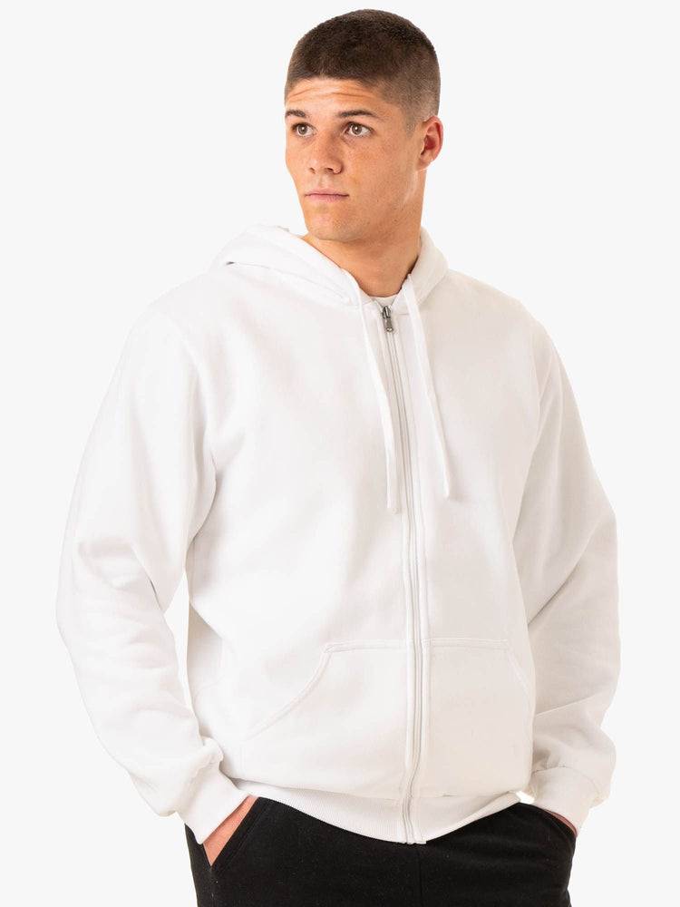 Ryderwear Men Jackets Essential Zip Up Men\'s Jackets White | CA2721UT