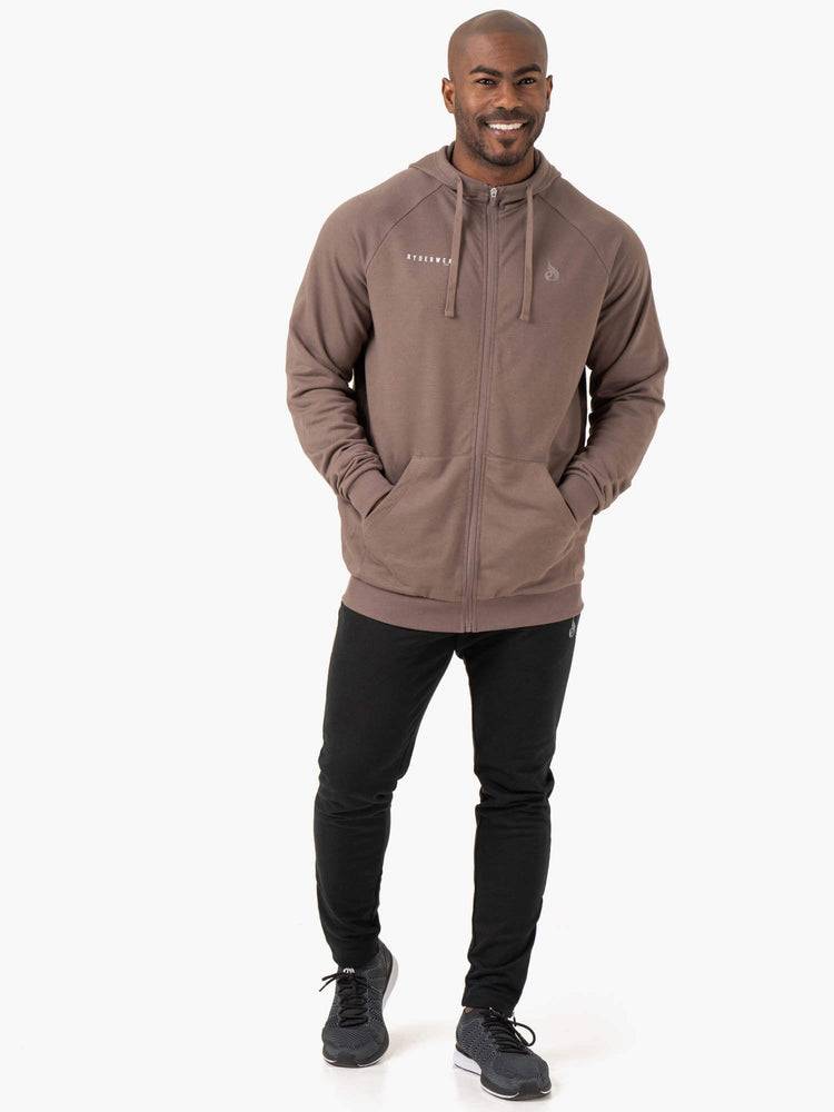 Ryderwear Men Jackets Pursuit Zip Up Hoodie Men's Jackets Taupe | CA2707EX