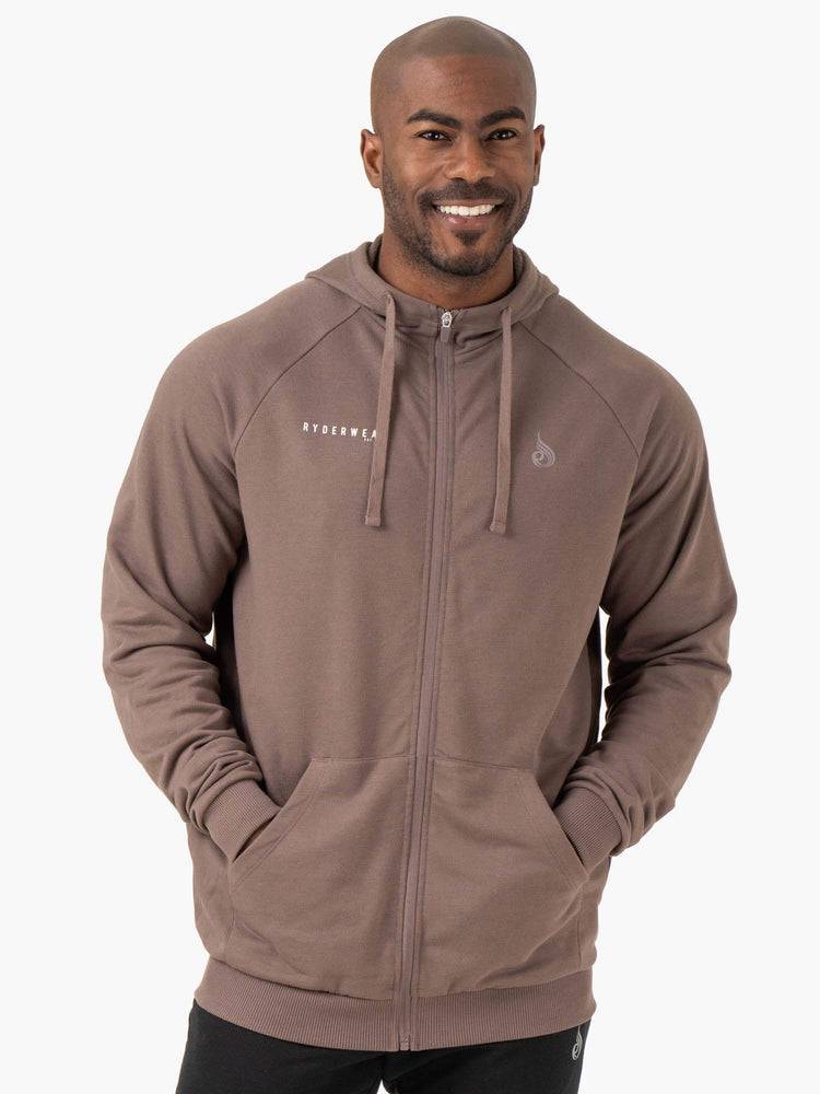 Ryderwear Men Jackets Pursuit Zip Up Hoodie Men\'s Jackets Taupe | CA2707EX