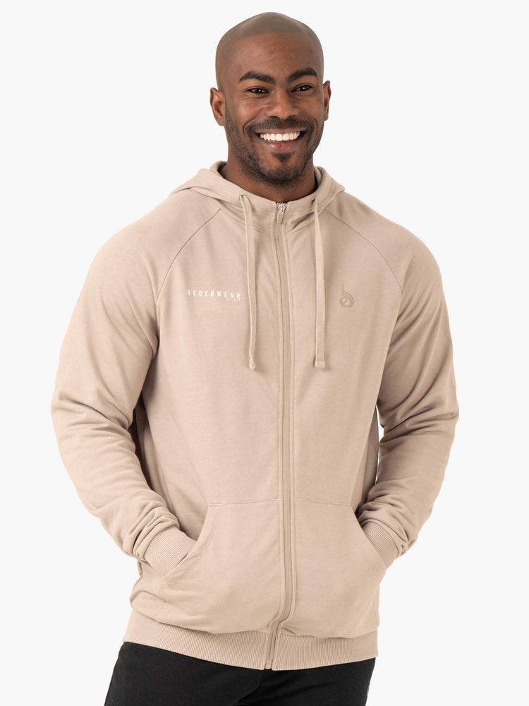 Ryderwear Men Jackets Pursuit Zip Up Hoodie Men\'s Jackets Sand | CA2708WY