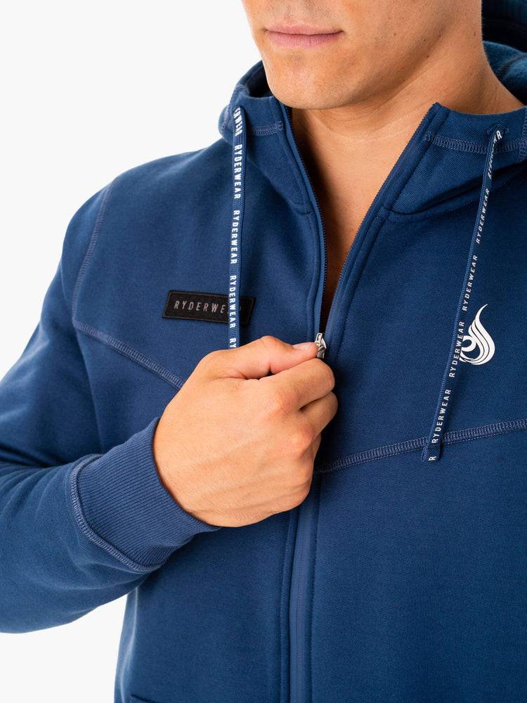 Ryderwear Men Jackets Recharge Zip Up Hoodie Men's Jackets Blue | CA2703UT