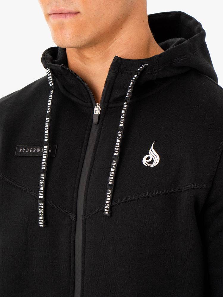 Ryderwear Men Jackets Recharge Zip Up Hoodie Men's Jackets Black | CA2705TV