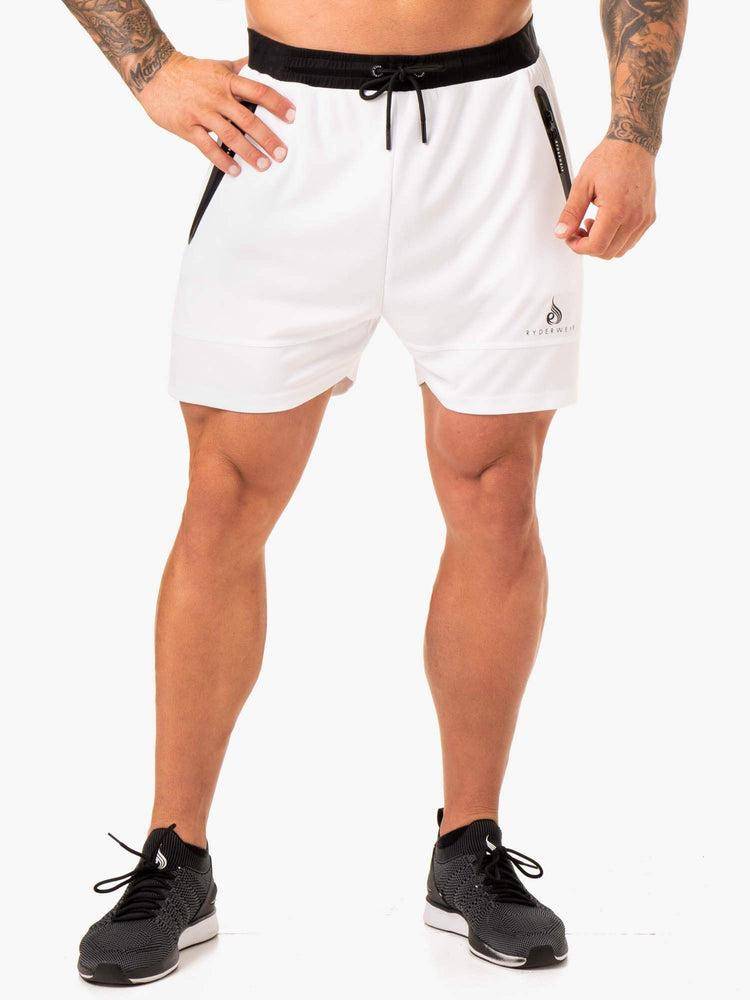 Ryderwear Men Shorts Action Mesh Men\'s Shorts White | CA2813SO