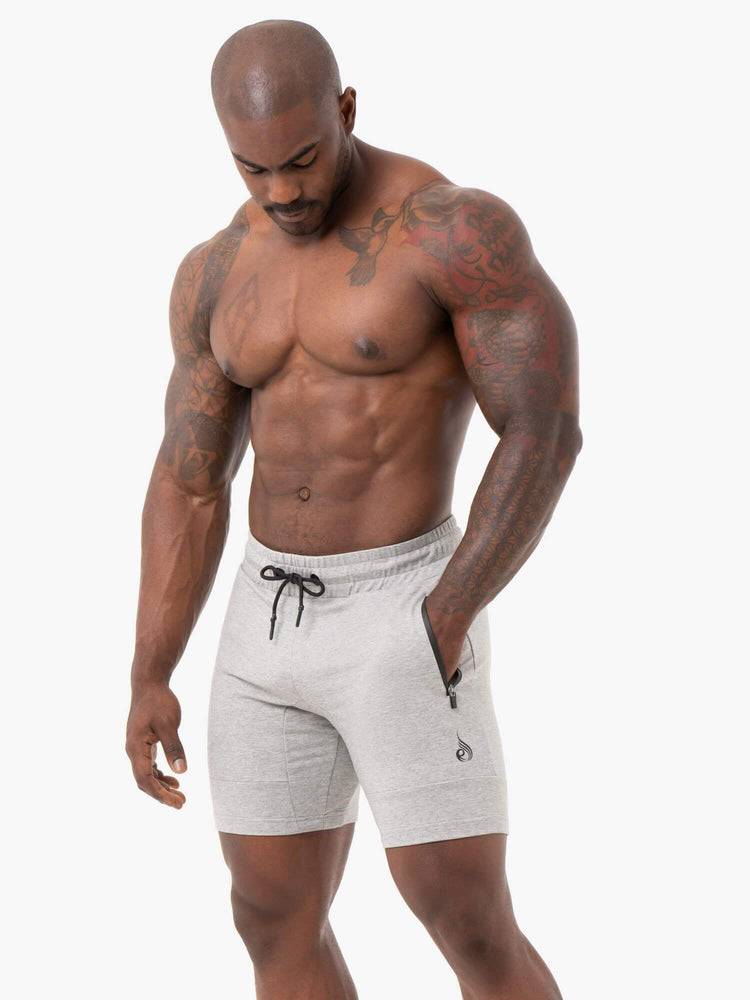 Ryderwear Men Shorts Energy Track Men\'s Shorts Grey Marl | CA2789PQ