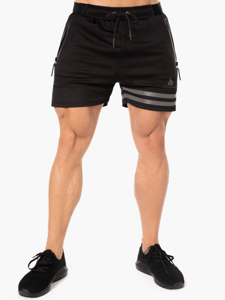 Ryderwear Men Shorts Evo Training Men\'s Shorts Black | CA2788AP