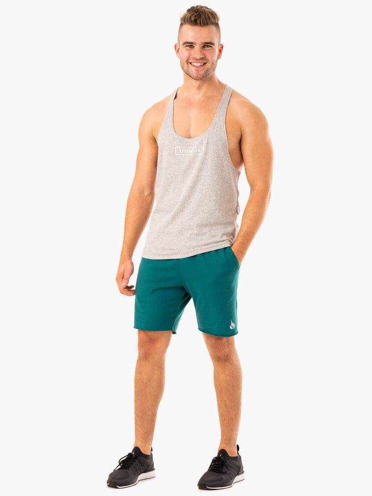 Ryderwear Men Shorts Recharge Track Gym Men's Shorts Teal | CA2747UT