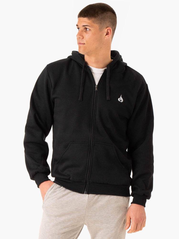 Ryderwear Men Sweaters Essential Zip Up Jacket Men\'s Sweaters Black | CA2839DN