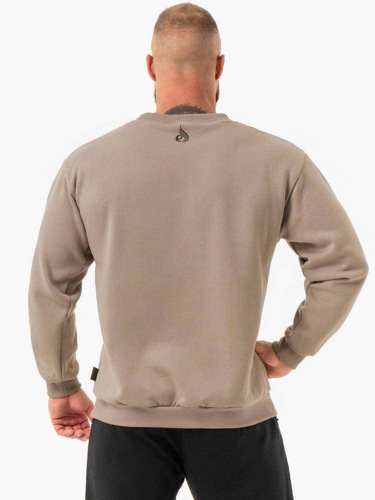 Ryderwear Men Sweaters Force Pullover Men's Sweaters Tan | CA2827BC