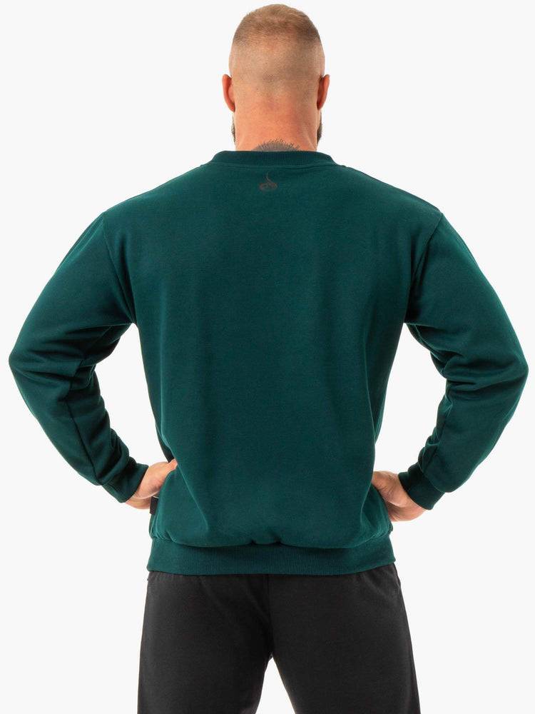 Ryderwear Men Sweaters Force Pullover Men's Sweaters Forest Green | CA2828VD