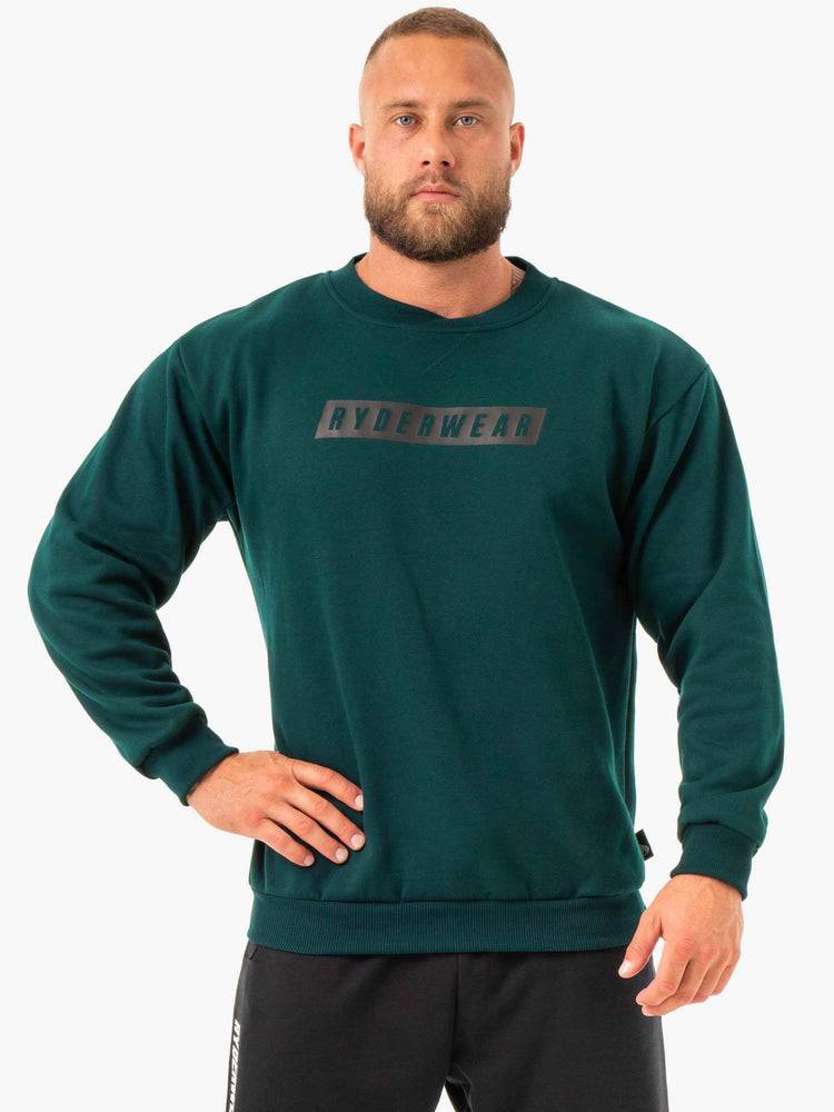 Ryderwear Men Sweaters Force Pullover Men\'s Sweaters Forest Green | CA2828VD