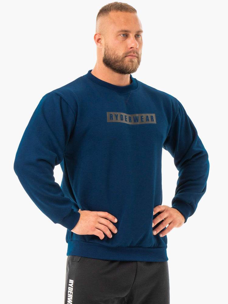 Ryderwear Men Sweaters Force Pullover Men's Sweaters Navy | CA2830XF