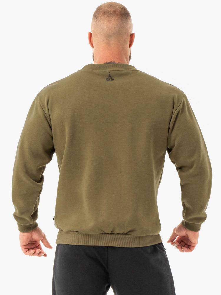 Ryderwear Men Sweaters Force Pullover Men's Sweaters Khaki | CA2831ZG