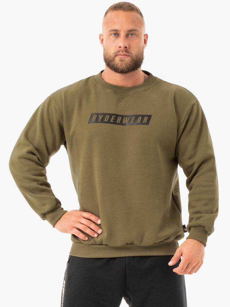 Ryderwear Men Sweaters Force Pullover Men\'s Sweaters Khaki | CA2831ZG