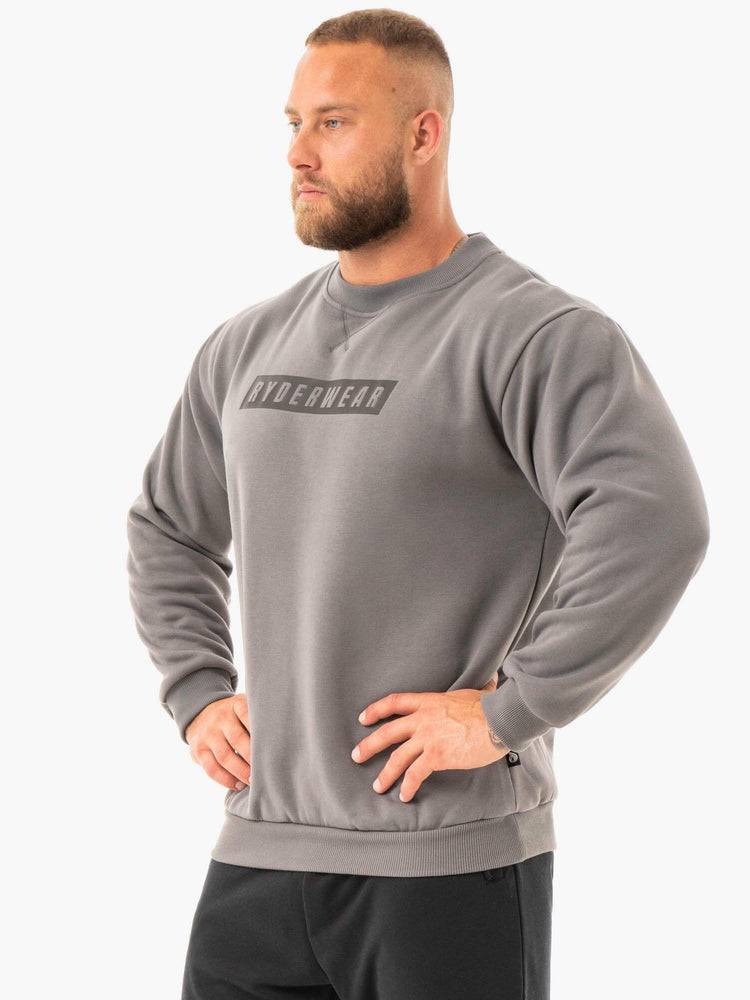 Ryderwear Men Sweaters Force Pullover Men's Sweaters Graphite | CA2832LH