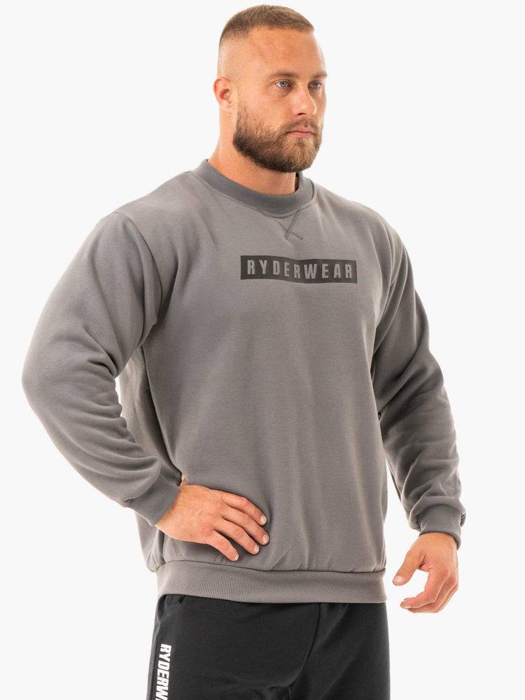 Ryderwear Men Sweaters Force Pullover Men's Sweaters Graphite | CA2832LH